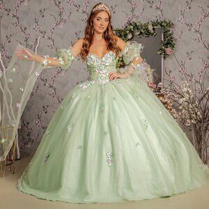 Sage Quinceanera Dress gwon